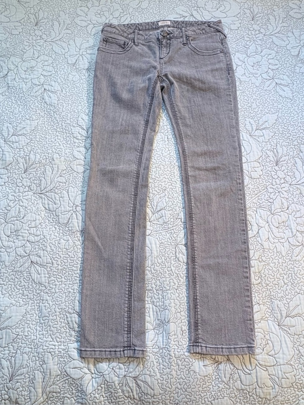 Free People Low Rise Slim Straight Charcoal Wash Jeans Y2K Slim Fit Sz 28💛 - Picture 11 of 11